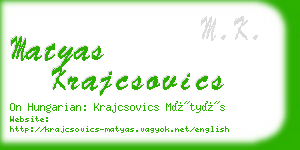 matyas krajcsovics business card
